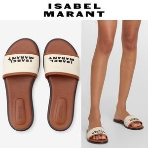 Isabel Marant Vikee Sandals Brown Cream Ecru-Cognac Sandals Sz 39 NWT 660$